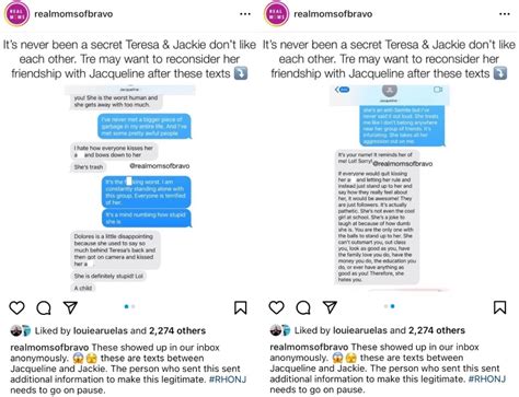 jackie laurito leaked|RHONJ Jackie Goldschneiders Alleged Texts About Teresa Leak